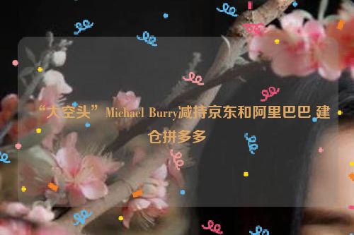 “大空头”Michael Burry减持京东和阿里巴巴 建仓拼多多