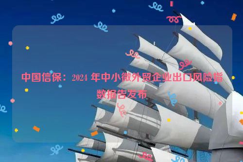 中国信保：2024 年中小微外贸企业出口风险指数报告发布