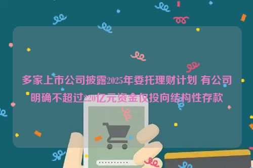 多家上市公司披露2025年委托理财计划 有公司明确不超过220亿元资金仅投向结构性存款