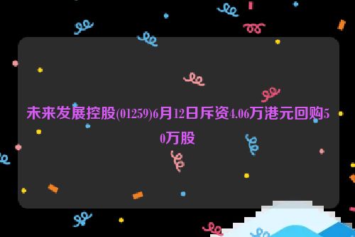 未来发展控股(01259)6月12日斥资4.06万港元回购50万股