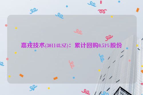 嘉戎技术(301148.SZ)：累计回购0.51%股份