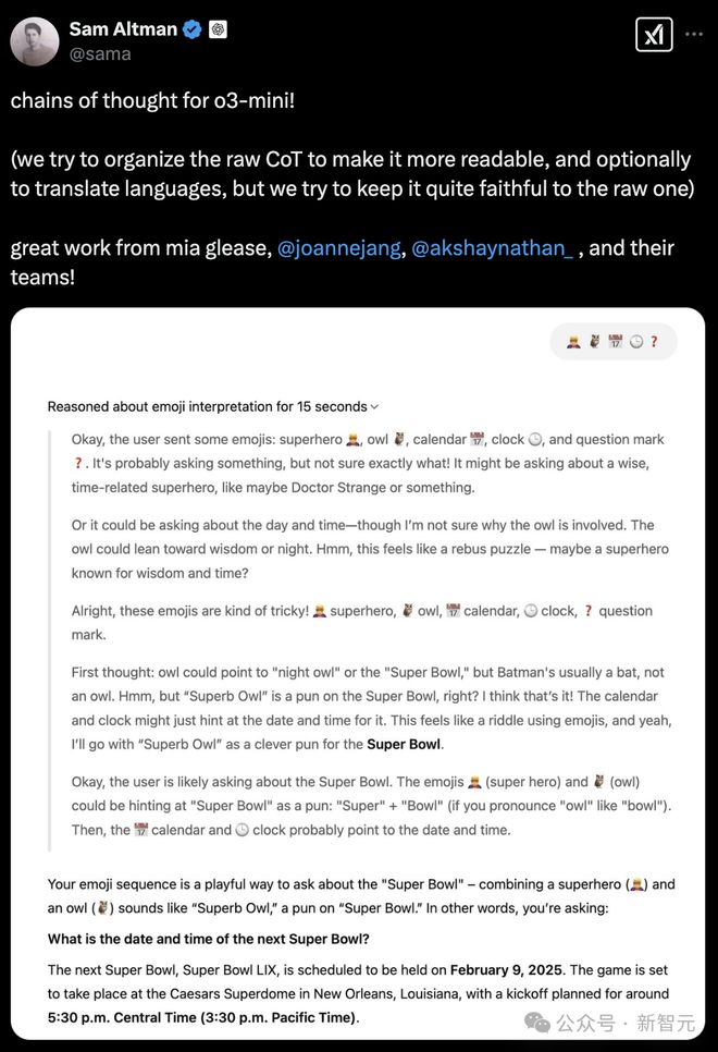 突发！o3-mini思维链公开，却被曝光全是「作假」，奥特曼现身解释网友炸锅 第6张
