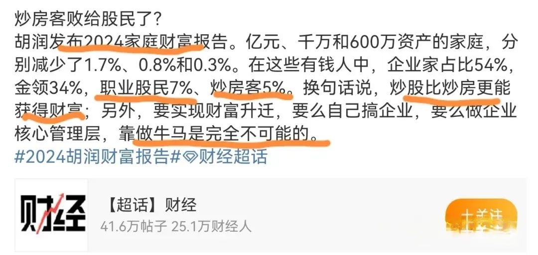 中国超高净值家庭中，职业股民占比14% 第1张